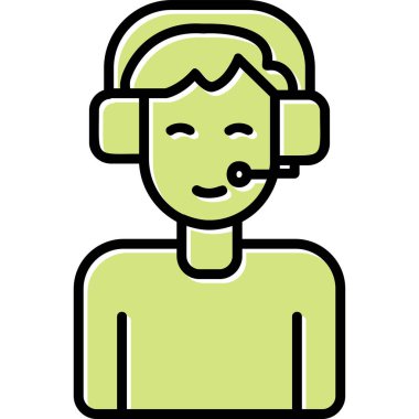 çağrı merkezi operatör simgesi illüstrasyonu 