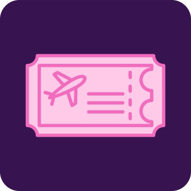 Uçak Bilet simge vektör çizim