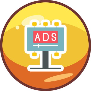 Reklam panosu simgesi, vektör illüstrasyonu basit tasarım
