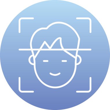 Yüz Tanıma vektör simgesi izole edildi. Yüz logosu taranıyor.
