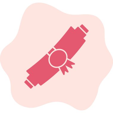 mezuniyet kurdelesi, web simgesi basit illüstrasyon