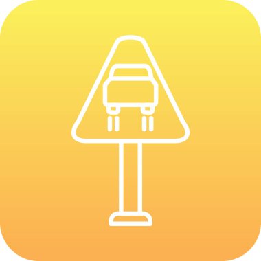 Düz Yol Simgesi, Vektör İllüstrasyonu 