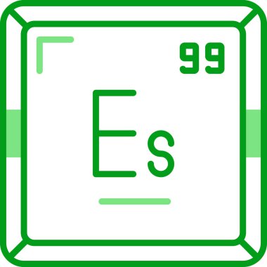 Periyodik tablo simgesinin Einsteinium kimyasal elementi