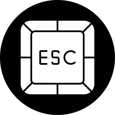 Kaçış simgesi, ESC web düğmesi, vektör illüstrasyonu 