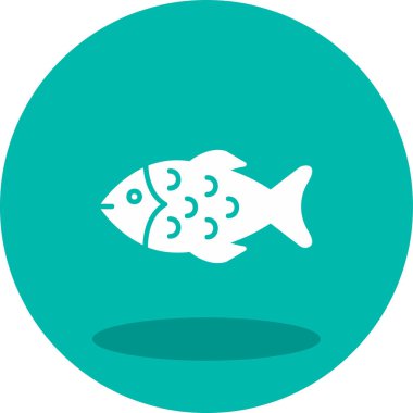 Balık. Web simgesi vektör illüstrasyonu 