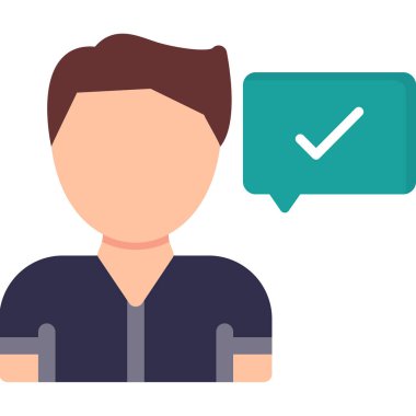 Düz simge, vektör gösterimi yanıtla 