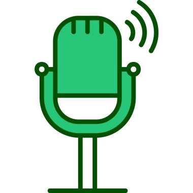 Canlı Podcast ikon vektör çizimi