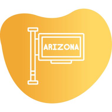 Arizona eyaleti simgesi, ABD, vektör illüstrasyonu 