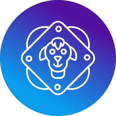 Keçi hayvan simgesi, vektör illüstrasyonu