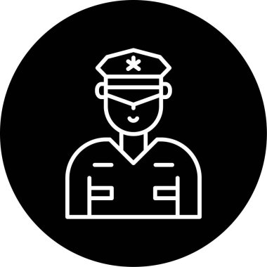 Güvenlik subayı simgesi, vektör illüstrasyonu basit tasarım