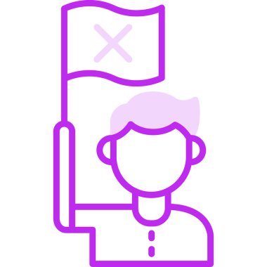 Protesto düz simgesinin vektör illüstrasyonu 