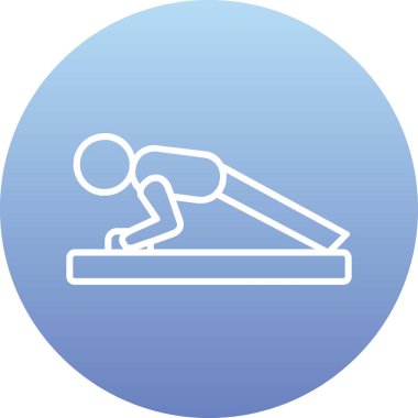 İnsanoğlu egzersiz yapıyor, spor simgesi, vektör 