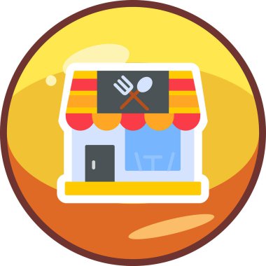 restoran simgesi web basit illüstrasyon