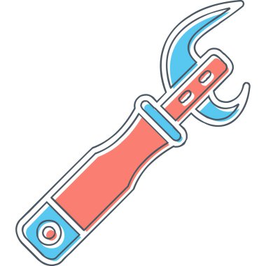 Konserve açacağı. Web simgesi basit illüstrasyon             