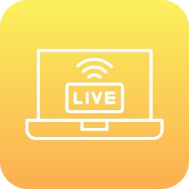 canlı yayın simgesi, vektör illüstrasyonu basit tasarım