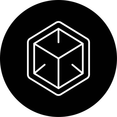 Bir Küp simgesinin vektör illüstrasyonu 