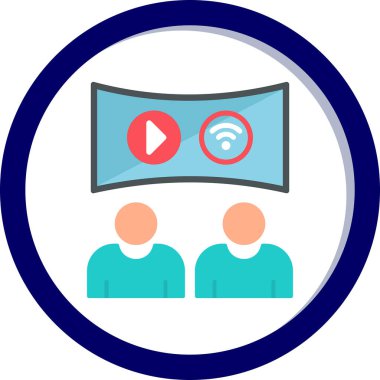 canlı yayın simgesi, vektör illüstrasyonu basit tasarım