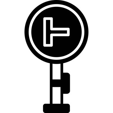 T Junction simgesi vektör illüstrasyonu      