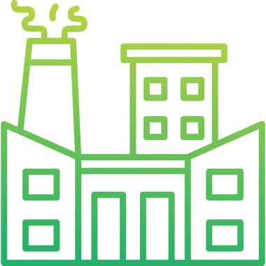 Fabrika. Web simgesi basit illüstrasyon                    