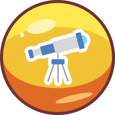 Teleskop. Web simgesi basit illüstrasyon