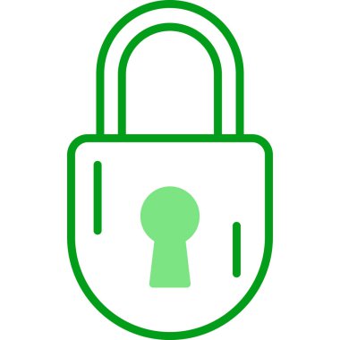 kilit düz simge vektör çizim