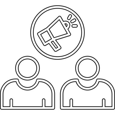 Sosyal etki simgesi, vektör illüstrasyonu basit tasarım