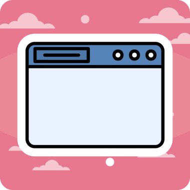 Tarayıcı. Web simgesi vektör illüstrasyonu