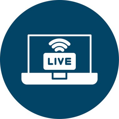 canlı yayın simgesi, vektör illüstrasyonu basit tasarım