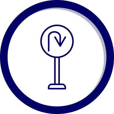 U Dönüş simgesi vektör illüstrasyonu         