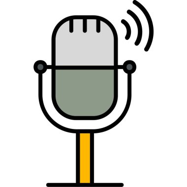 Canlı Podcast ikon vektör çizimi