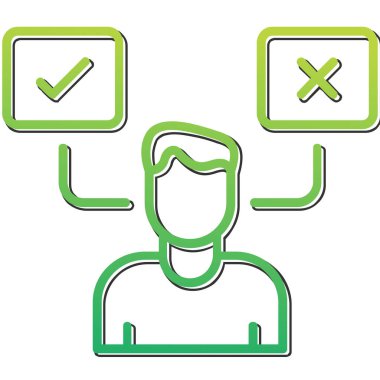 Karar İşaretleyici simgesi, vektör illüstrasyonu