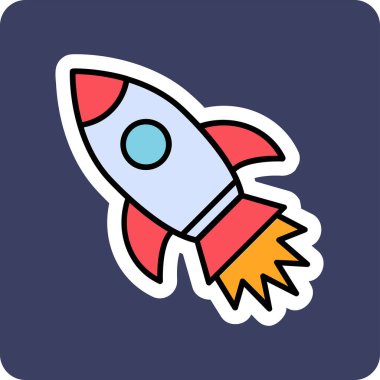 İzole edilmiş arkaplanda roket ağ simgesi