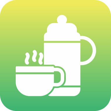 Kap ikonlu termos. Web basit illüstrasyonu