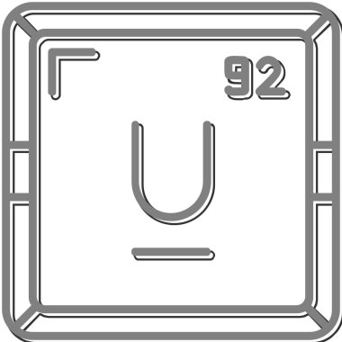 Uranyum modern simgesinin vektör çizimi                      