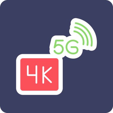 5g işaretli 4K Video Akımı simgesi, vektör illüstrasyonu basit tasarım