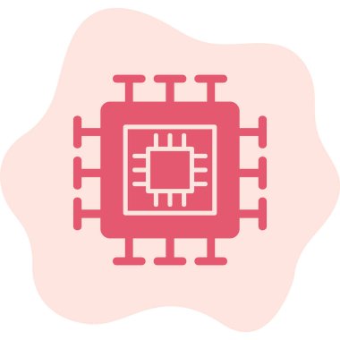 İşlemci. Web simgesi basit tasarım 