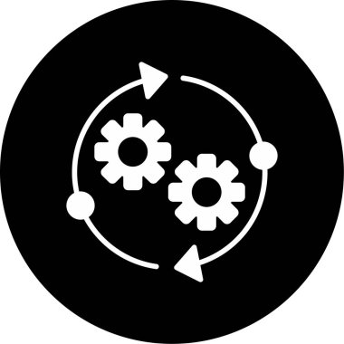 İlerleyin, vitesler. Web simgesi basit illüstrasyon