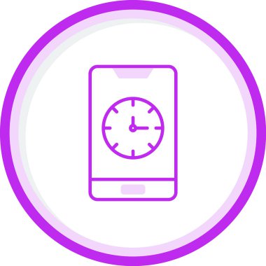 saat ve vektör illüstrasyonlu cep telefonu