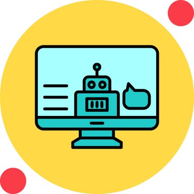 - Asistanım. Web simgesi basit illüstrasyon