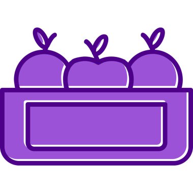 Kutudaki elmaların vektör illüstrasyonu 