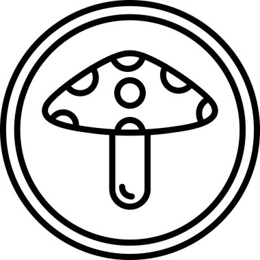 Mantar. Web simgesi basit illüstrasyon