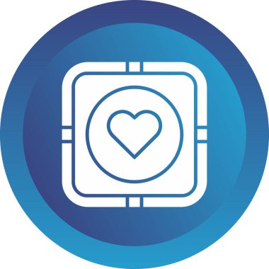 Kalp yassı simgesi, vektör illüstrasyonu