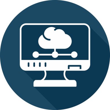 bulut hesaplama web simgesi vektör illüstrasyonu 