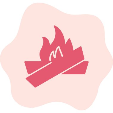 şenlik ateşi simgesi, ağ basit illüstrasyon