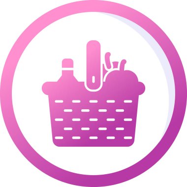 piknik sepeti simge vektör çizim