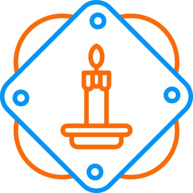 Bir mum ağ simgesinin vektör illüstrasyonu 