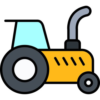 Traktör ikon vektör illüstrasyonu