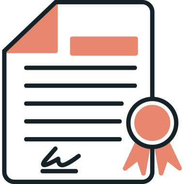 Diploma simgesi, vektör illüstrasyonu basit tasarım