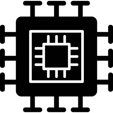 İşlemci. Web simgesi basit tasarım 