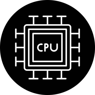 cpu icon, vector illustration simple design
